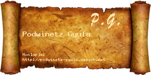 Podwinetz Gyula névjegykártya